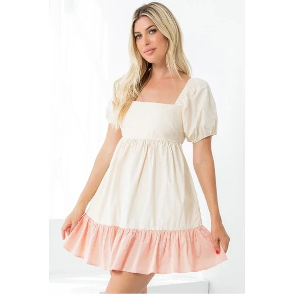 Square neck line mini dress - Picture 2 of 9